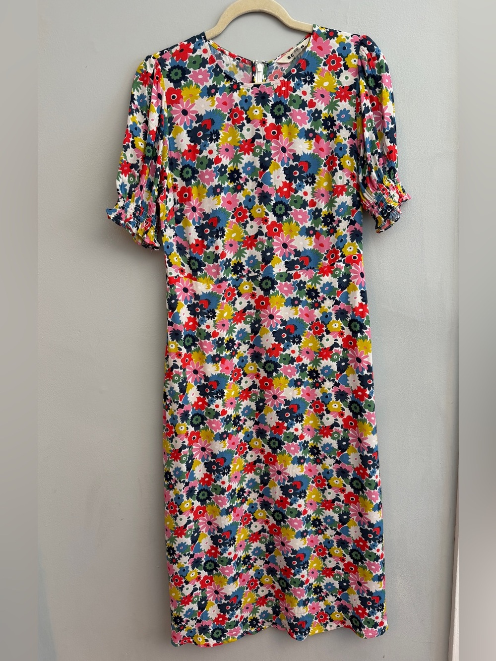 Boden Corinne Midi Dress Floral Puff Sleeve Multi Color, Size 6 - Picture 2 of 7